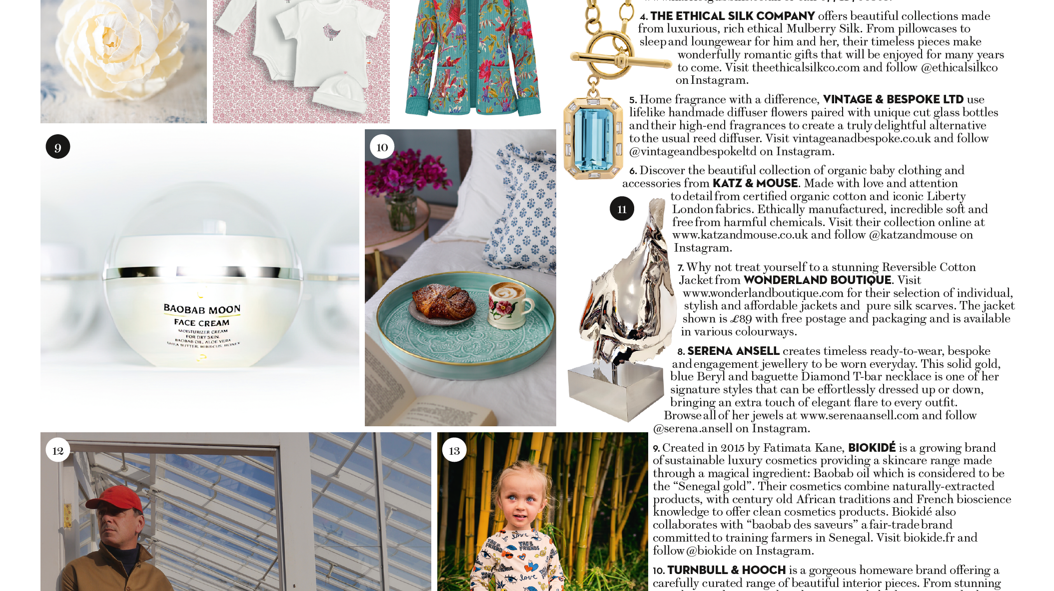 House & Garden Magazine Blue Beryl & Diamond T-bar