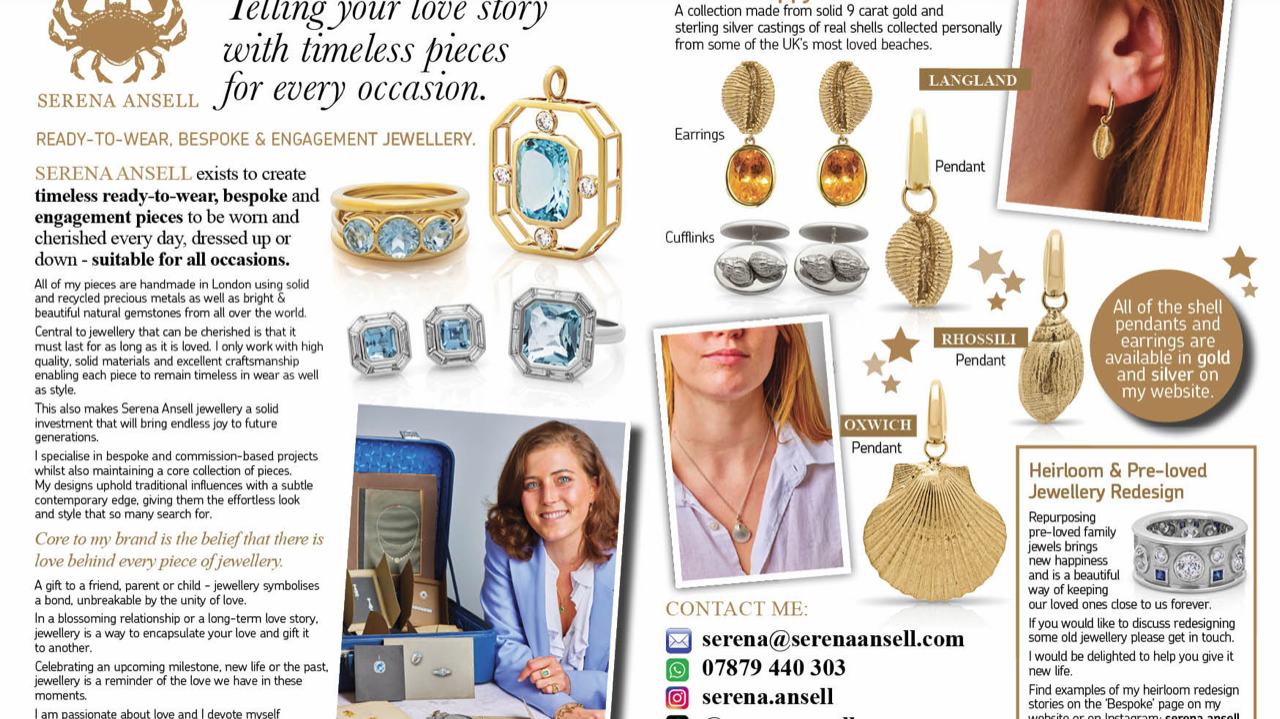 Serena Ansell Jewellery Mumbles Times Magazine