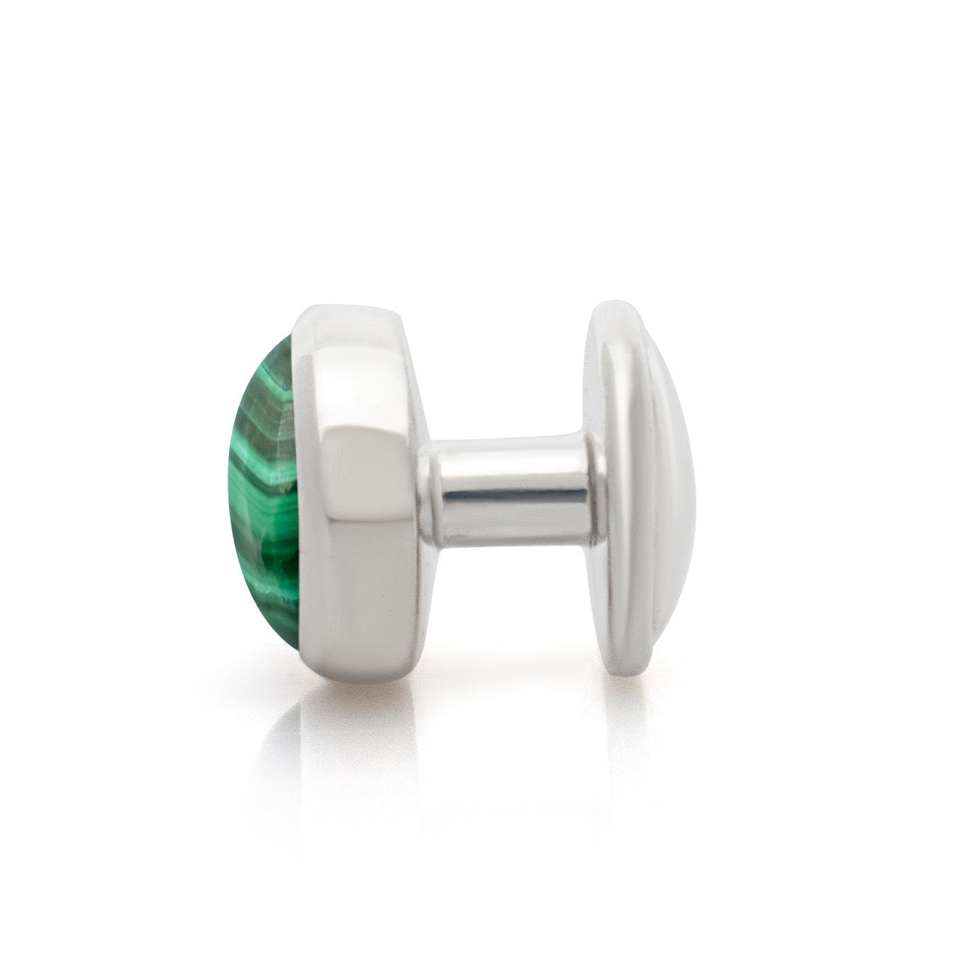 Malachite dress stud. Gemstone dress stud. Men's dress studs. Men's accessories.