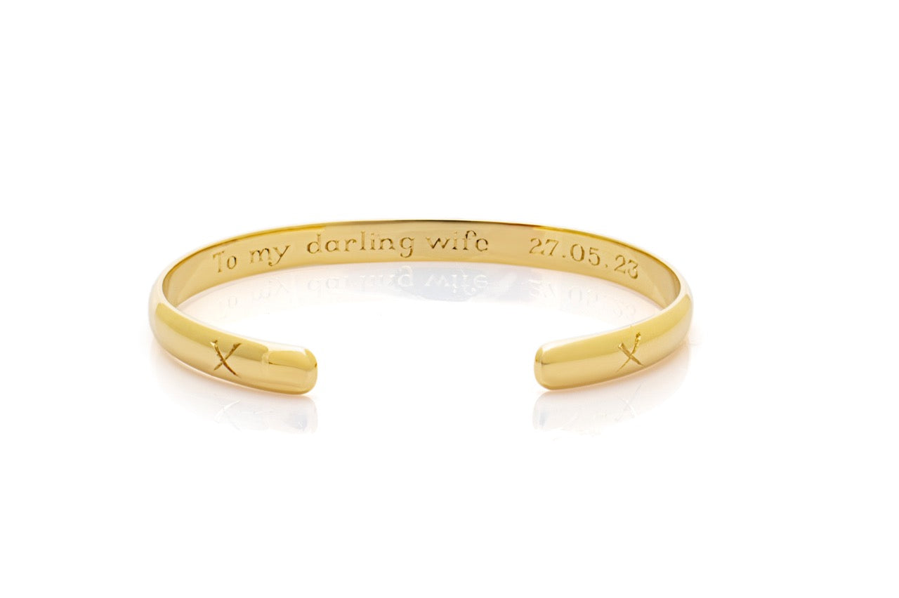 Gold Binding Bangle. Unisex bangle. Kisses bangle. X bangle. Gold bangle.
