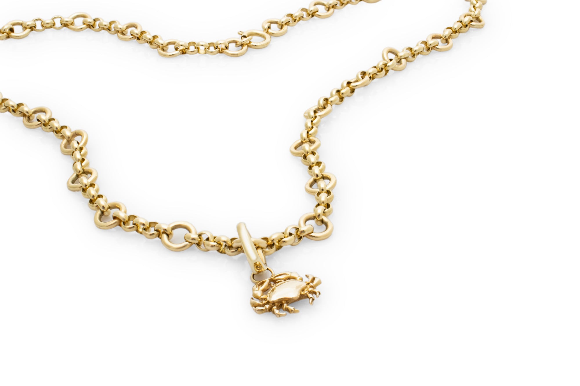 Little & Large necklace. Gold chain necklace. Solid gold chain necklace. Charm necklace.