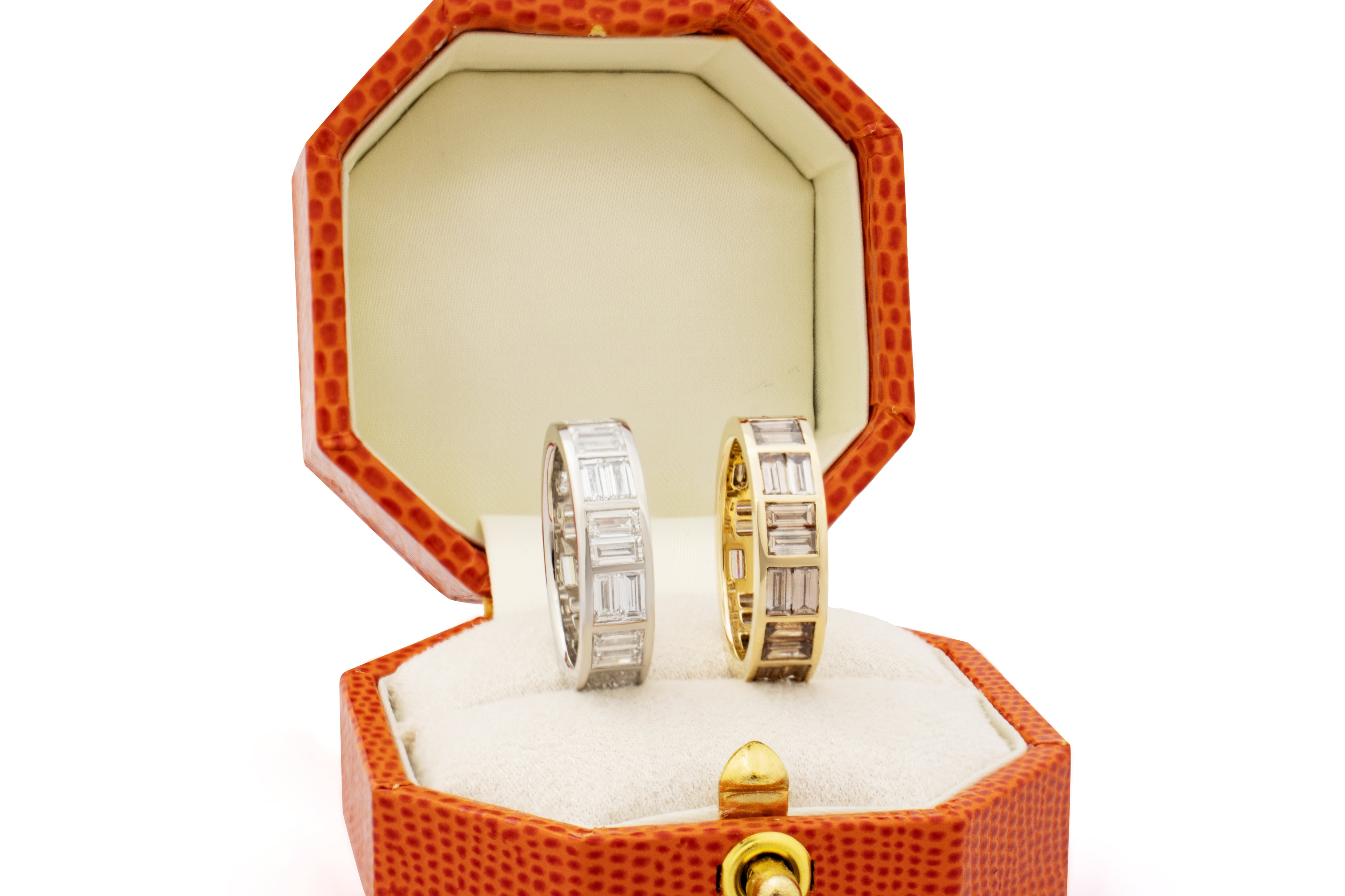 Brown Diamond Ring. Golden Diamonds. Brickwork Baguette Diamond Ring. Diamond ring. Diamond band. Gold and Diamond eternity ring. Brown Diamond eternity ring. Art Deco eternity ring. Gold diamond ring. Diamond wedding band.