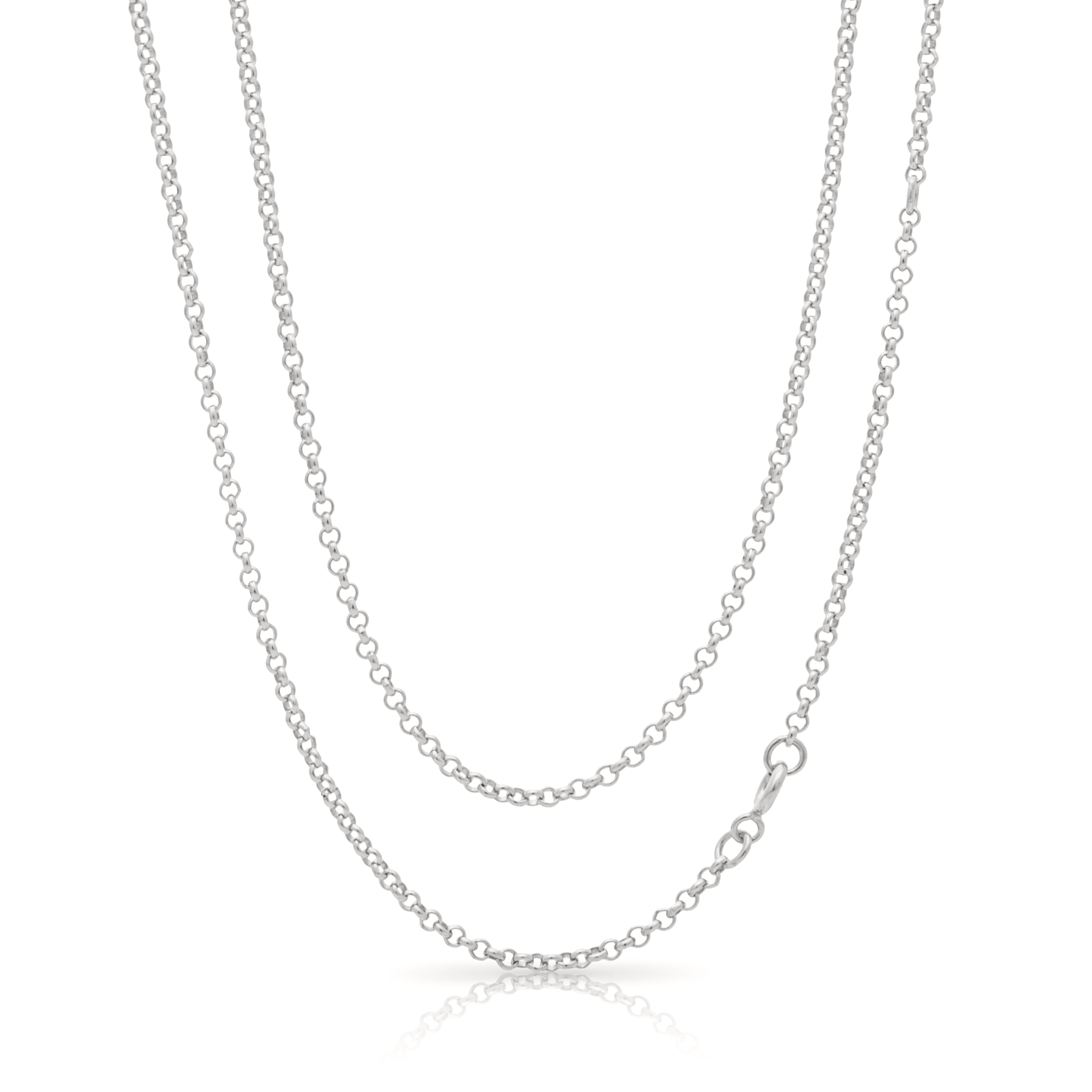 Silver necklace chain. Silver belcher chain.