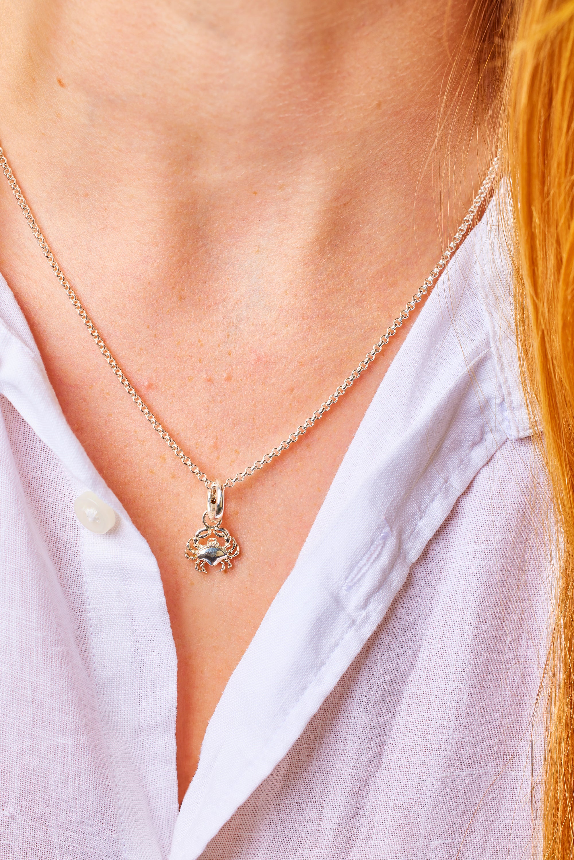 Claude the crab. Crab charm. Crab pendant. Cancer pendant. Cancer jewellery. Silver crab.