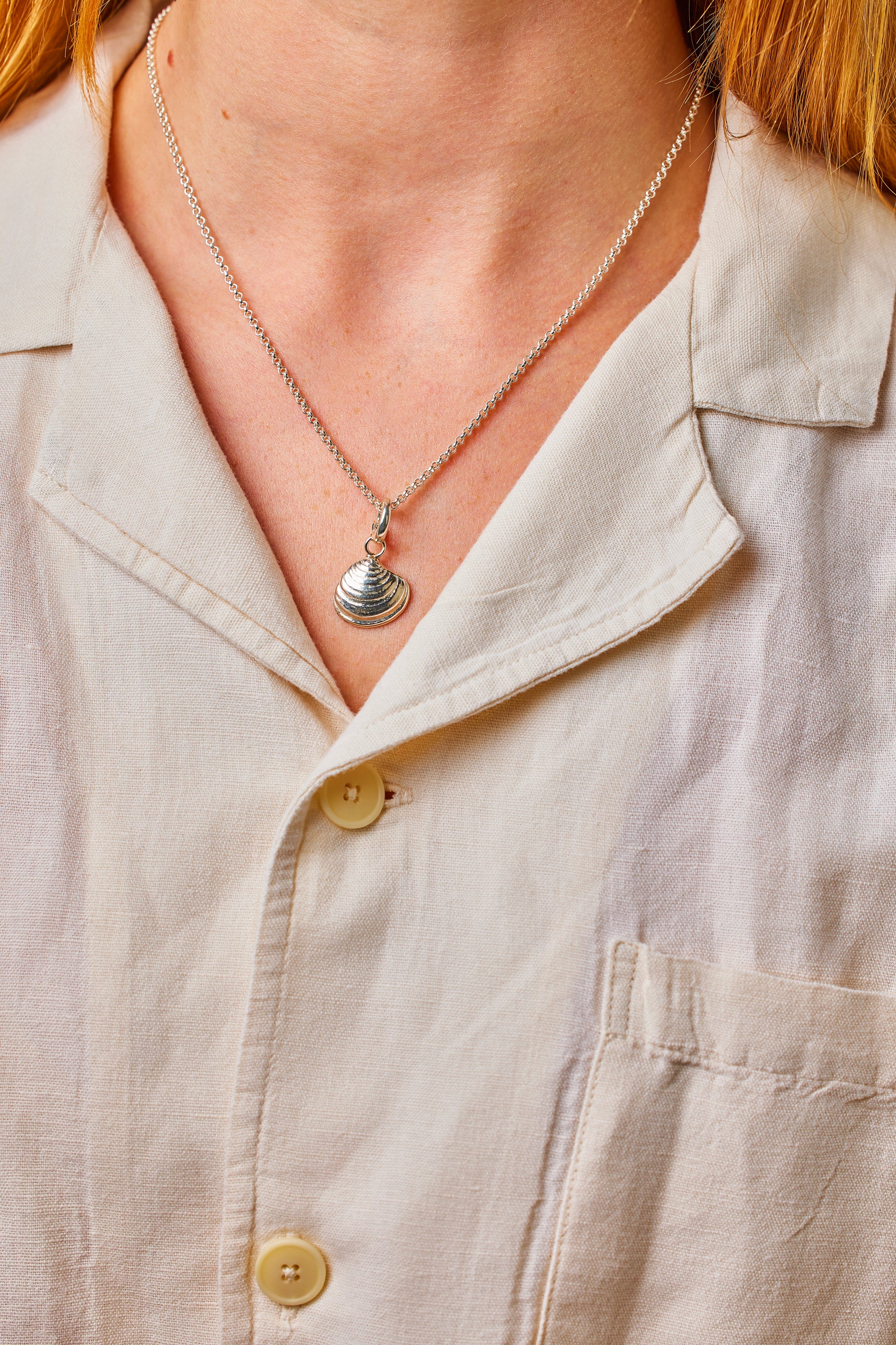 Fowey pendant. Fowey necklace. Cornwall jewellery. Cornwall shell jewellery. Silver shell jewellery. Gold shell jewellery. Those Happy Places.