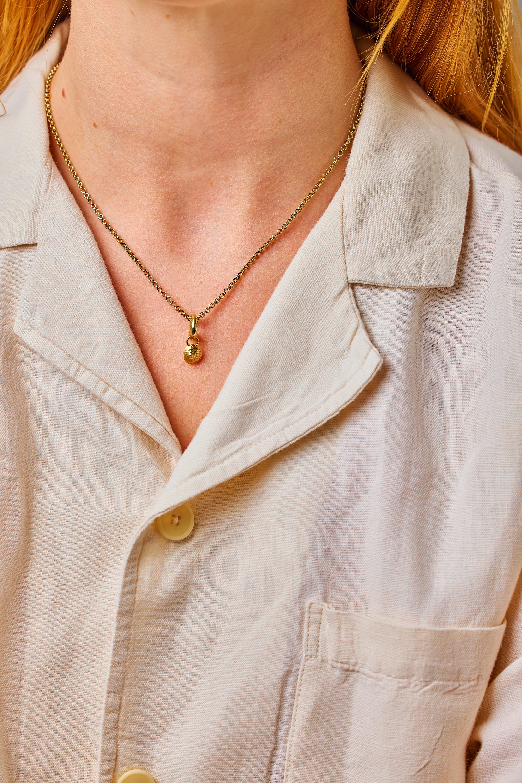 Port Isaac pendant. Port Isaac charm. Port Isaac necklace. Port Isaac Cornwall. Cornwall jewellery. Cornwall shell jewellery. Silver shell jewellery. Gold shell jewellery. Those Happy Places. Serena Ansell Jewellery.