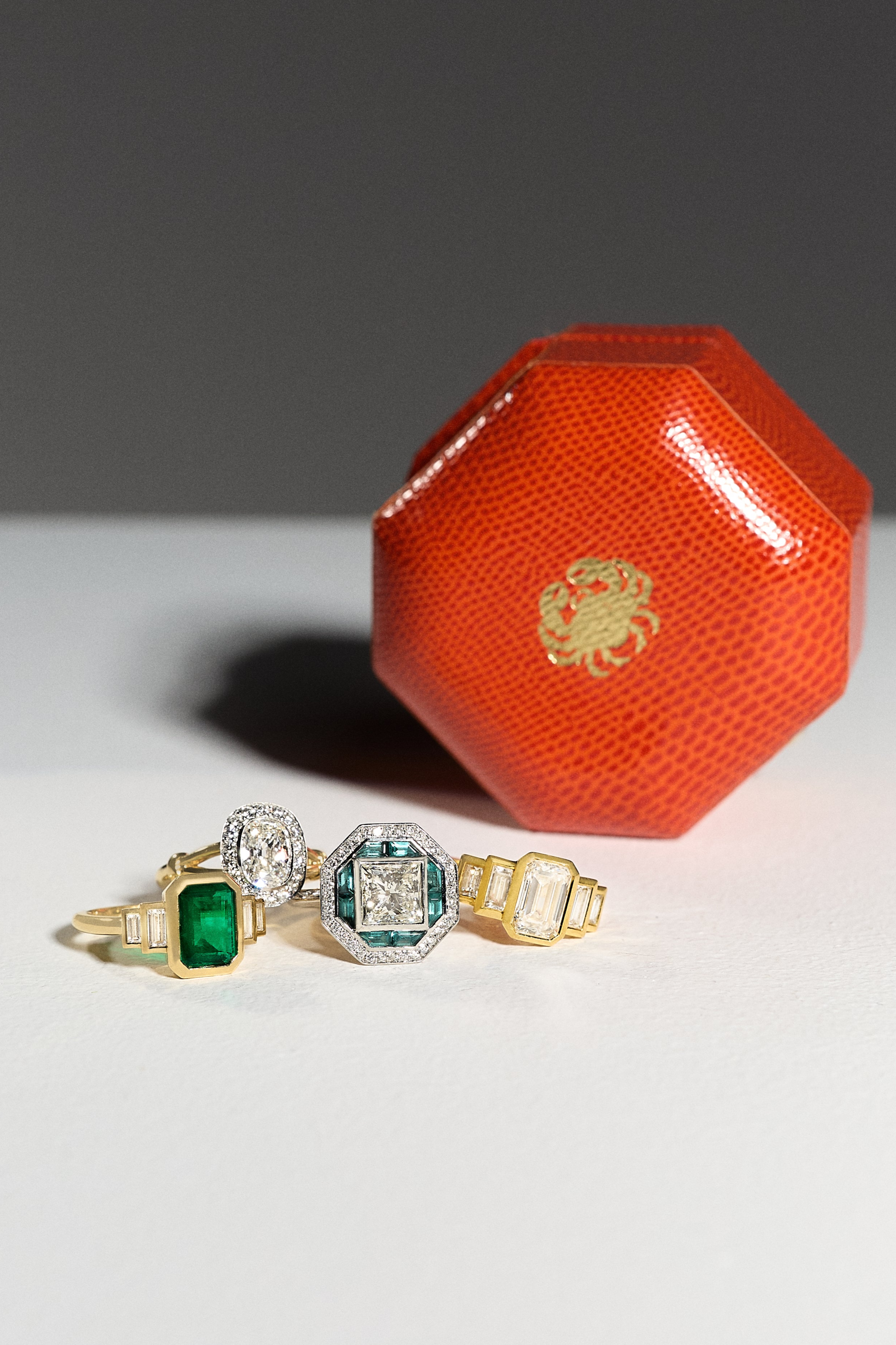 Bespoke engagement rings. Engagement ring designer London. Diamond engagement rings. Coloured stone engagement rings. Emerald engagement rings. Serena Ansell Fine Jewellery.