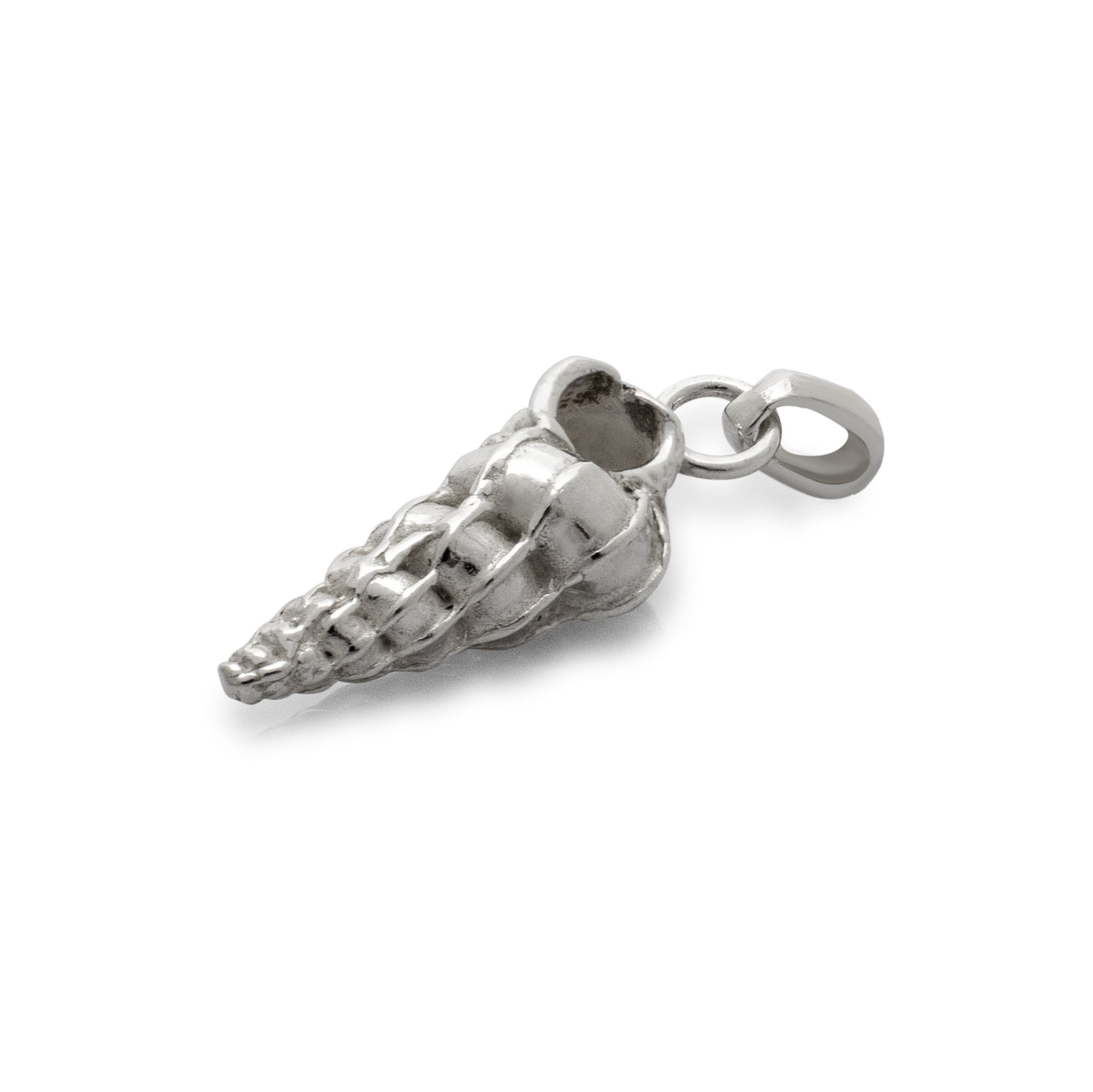 Wentletrap shell pendant. Daymer Bay pendant. Daymer Bay charm. Daymer Bay necklace. Cornwall jewellery. Cornwall shell jewellery.