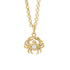 Diamond crab. Diamond pendant. Crab pendant. Cancer pendant.