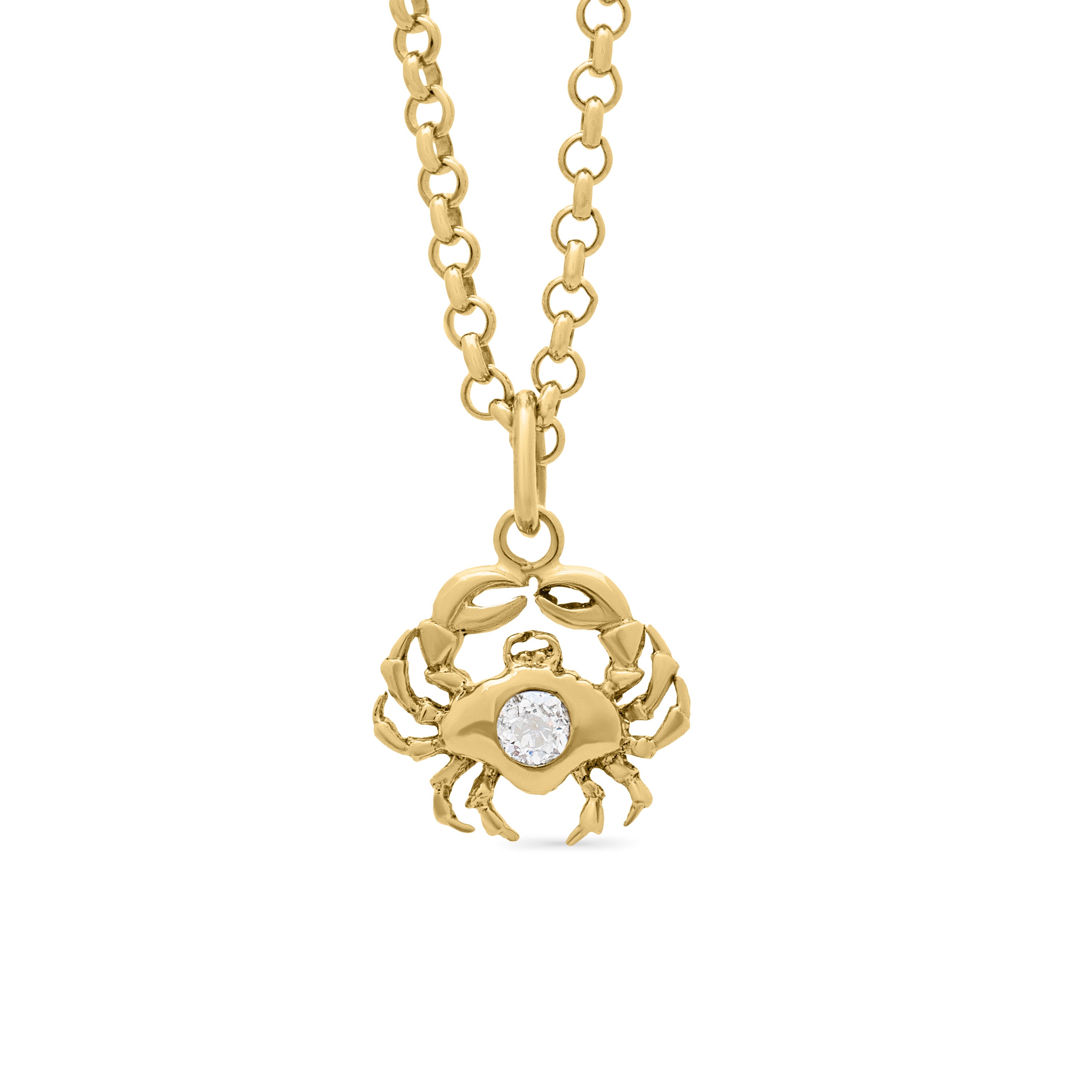 Diamond crab. Diamond pendant. Crab pendant. Cancer pendant.