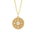Earth Medallion. Medallion pendant. Gold medallion. Diamond medallion. Solid gold and diamond pendant. Diamond disc pendant. Gold disc pendant.