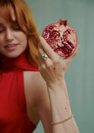 Droplet Ring. Emerald and Diamond Ring. Solid gold ring. Gemstone ring. Statement ring.