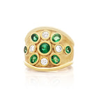Droplet Ring. Emerald and Diamond Ring. Solid gold ring. Gemstone ring. Statement ring.