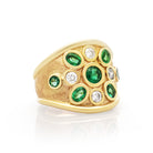 Droplet Ring. Emerald and Diamond Ring. Solid gold ring. Gemstone ring. Statement ring.