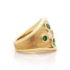 Droplet Ring. Emerald and Diamond Ring. Solid gold ring. Gemstone ring. Statement ring.