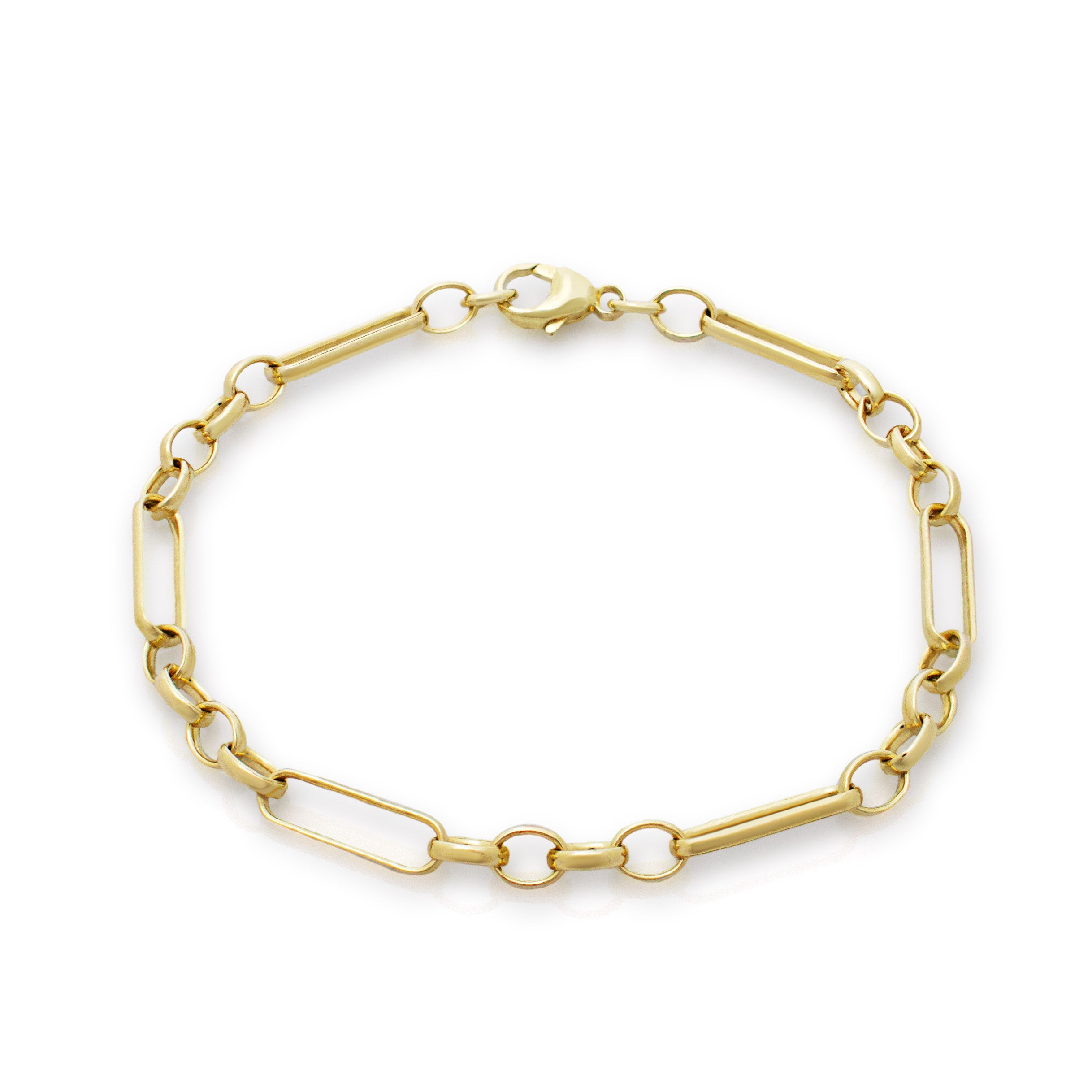 Gold figaro bracelet. Gold chain bracelet. Handmade gold bracelet. Handmade gold chain. Figaro chain bracelet.
