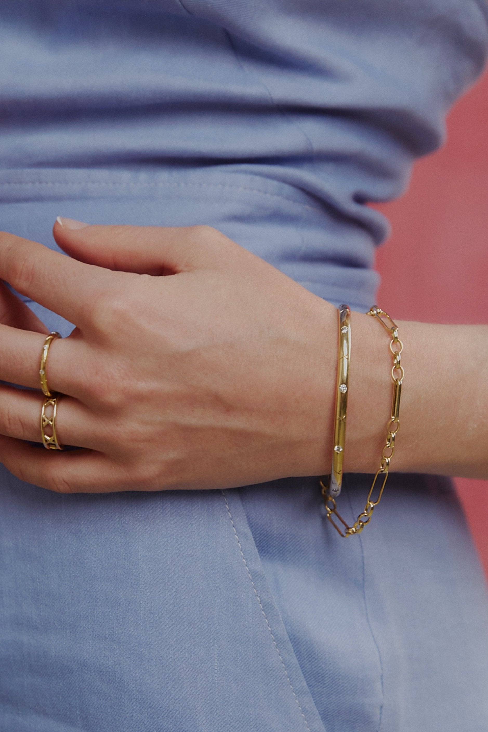 Gold figaro bracelet. Gold chain bracelet. Handmade gold bracelet. Handmade gold chain. Figaro chain bracelet.