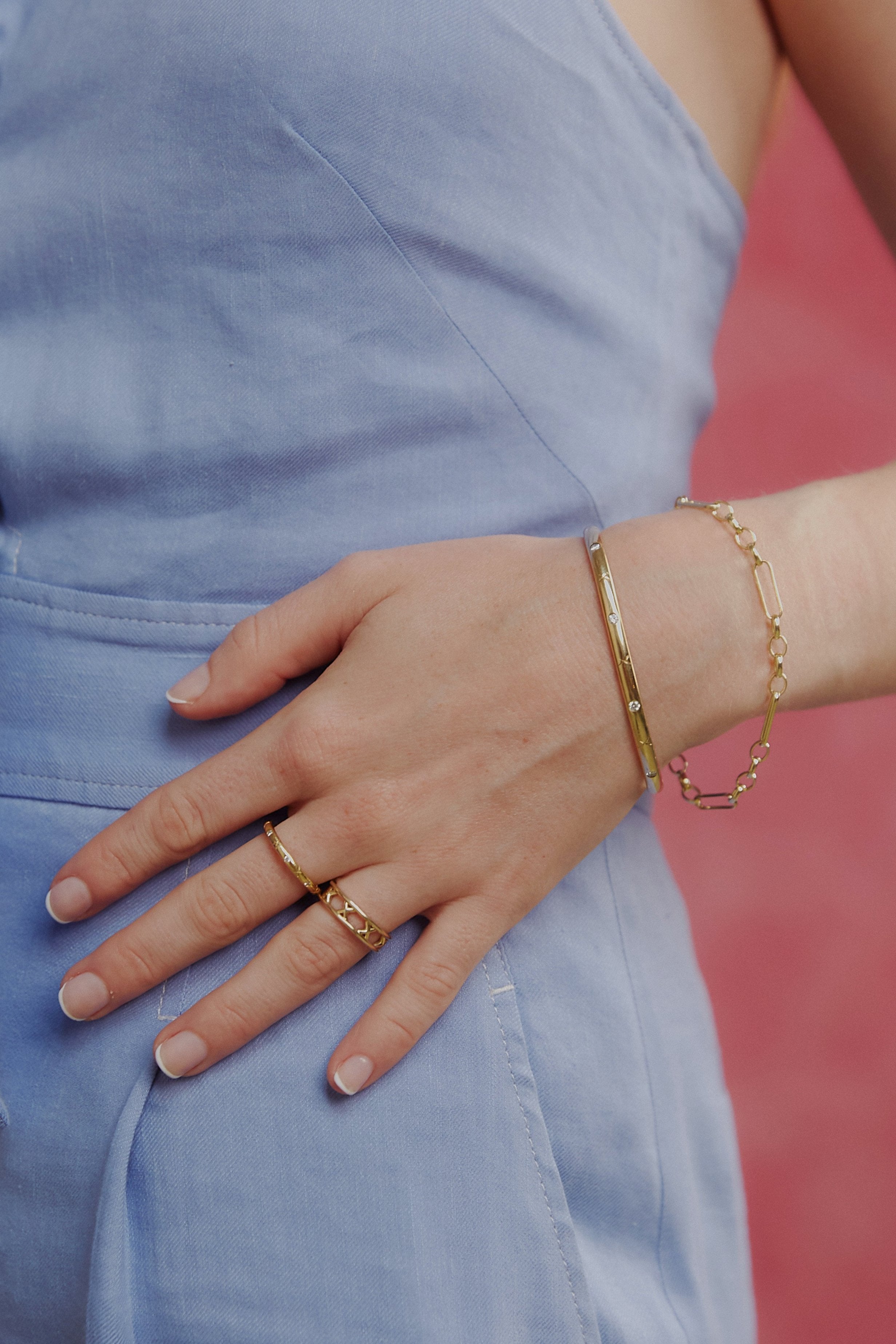 Gold figaro bracelet. Gold chain bracelet. Handmade gold bracelet. Handmade gold chain. Figaro chain bracelet.