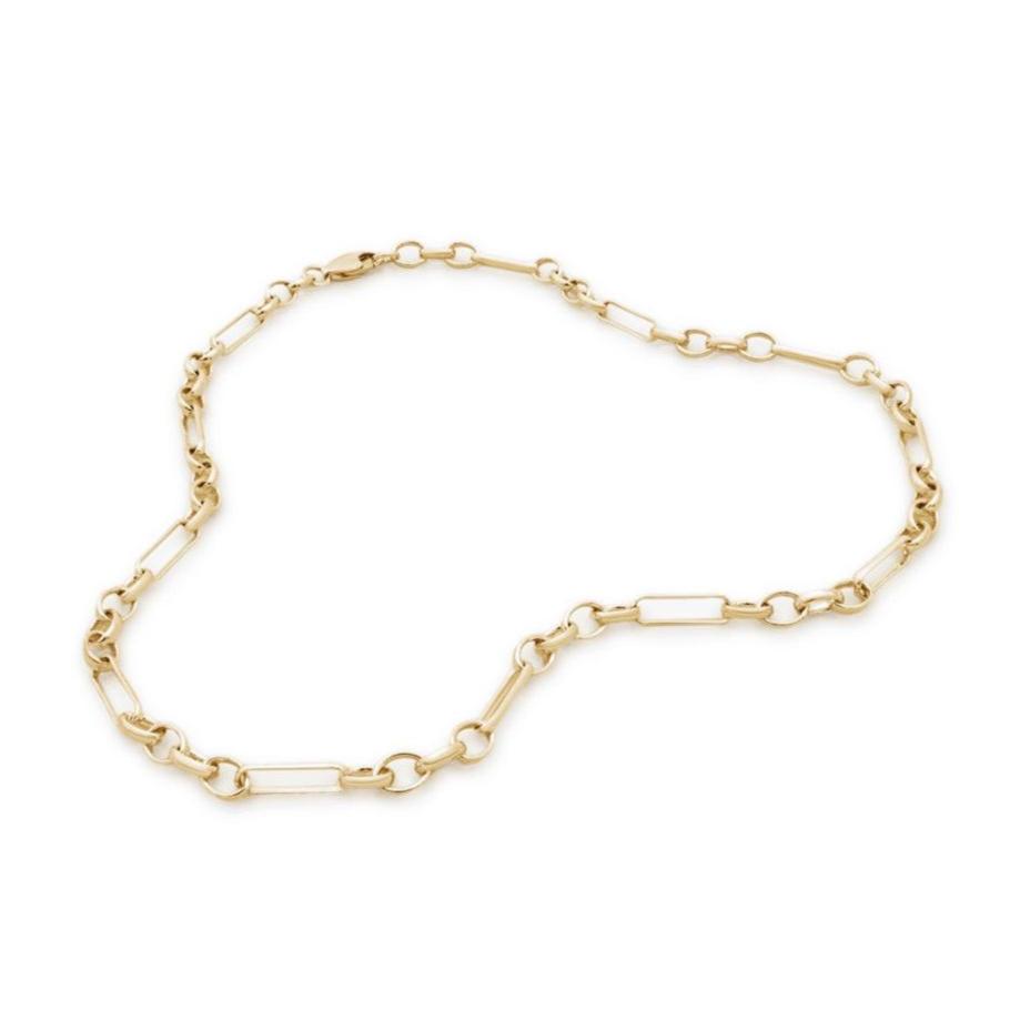 Gold Figaro Chain Necklace. Gold chain. Figaro chain. Handmade gold chain. Solid gold chain. Gold necklace.