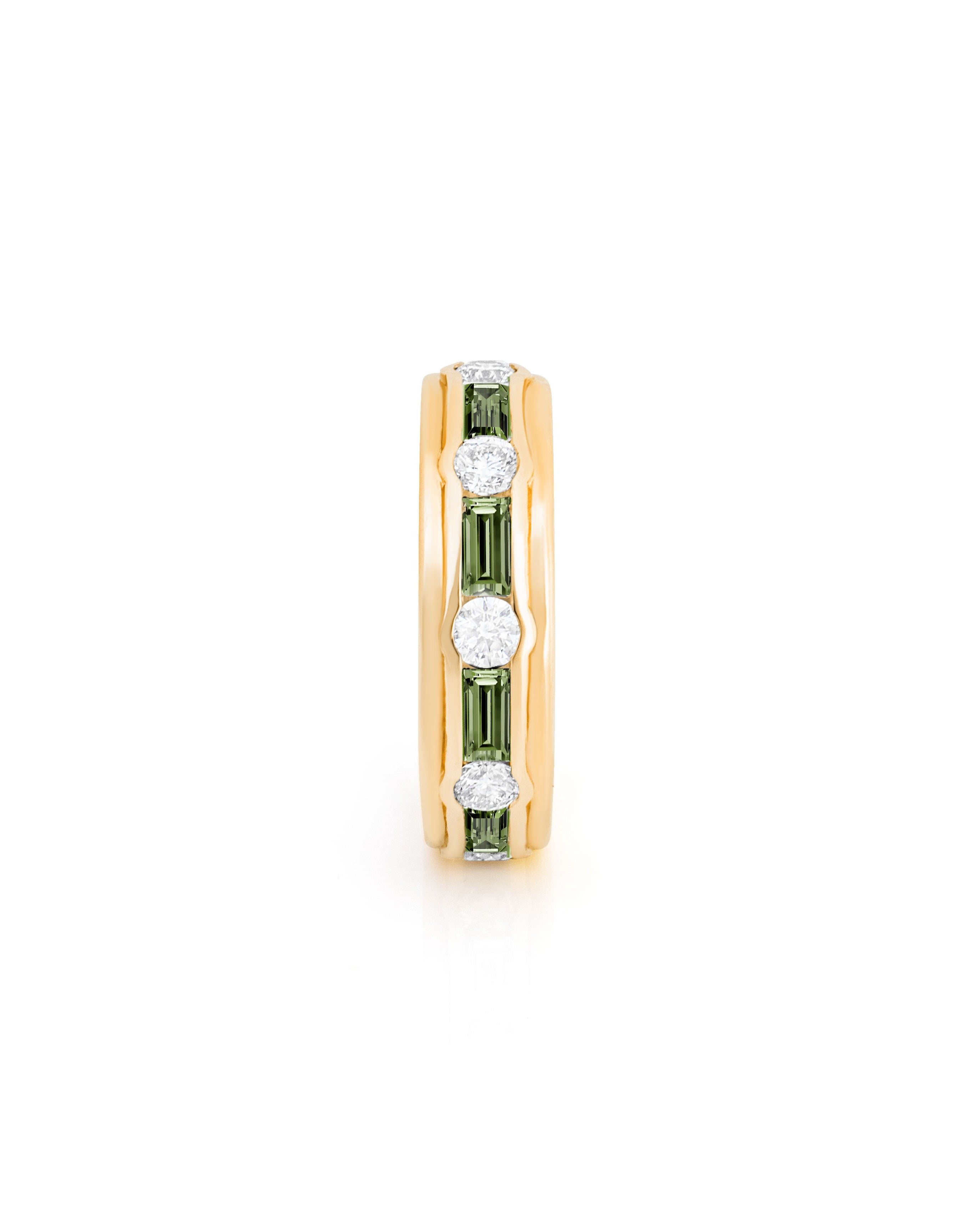 Green Sapphire and Diamond Eternity Ring. Green sapphire ring. Eternity ring. Green Sapphire and Diamond Band.
