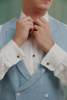 Cabochon cufflinks. Gemstone cufflinks. Gold cufflinks. Handmade cufflinks.  Green tourmaline cabochon.