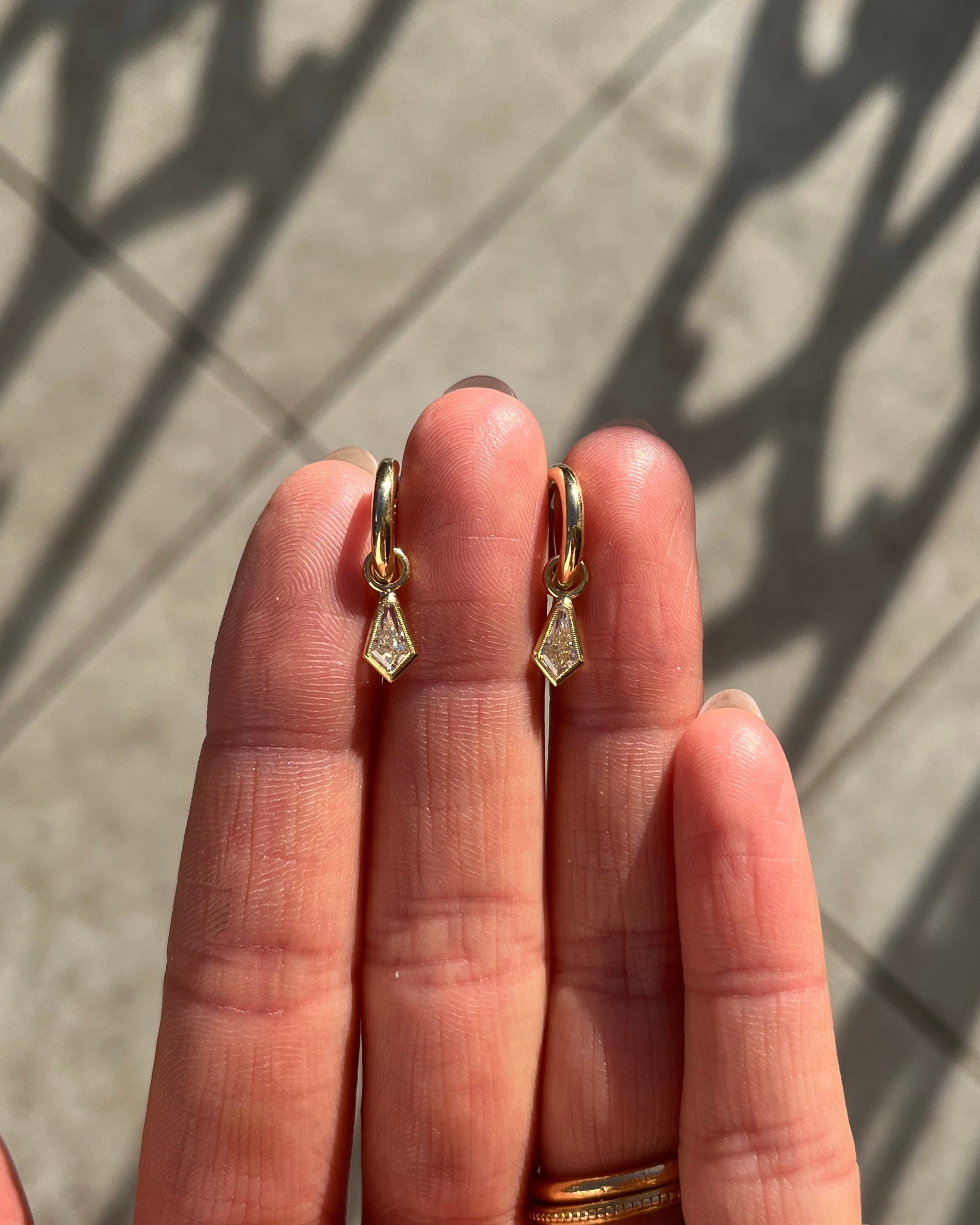 Kite Diamond Drop Earrings. Kite Diamonds. Diamond earrings