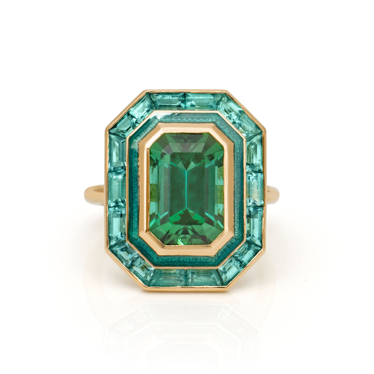 Green tourmaline ring. Green cocktail ring. Target ring