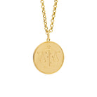 Libra jewellery. Libra pendant. Zodiac jewellery. Zodiac pendant. Star sign jewellery. Star sign pendant. Horoscope jewellery. Horoscope pendant. Gold disc pendant.