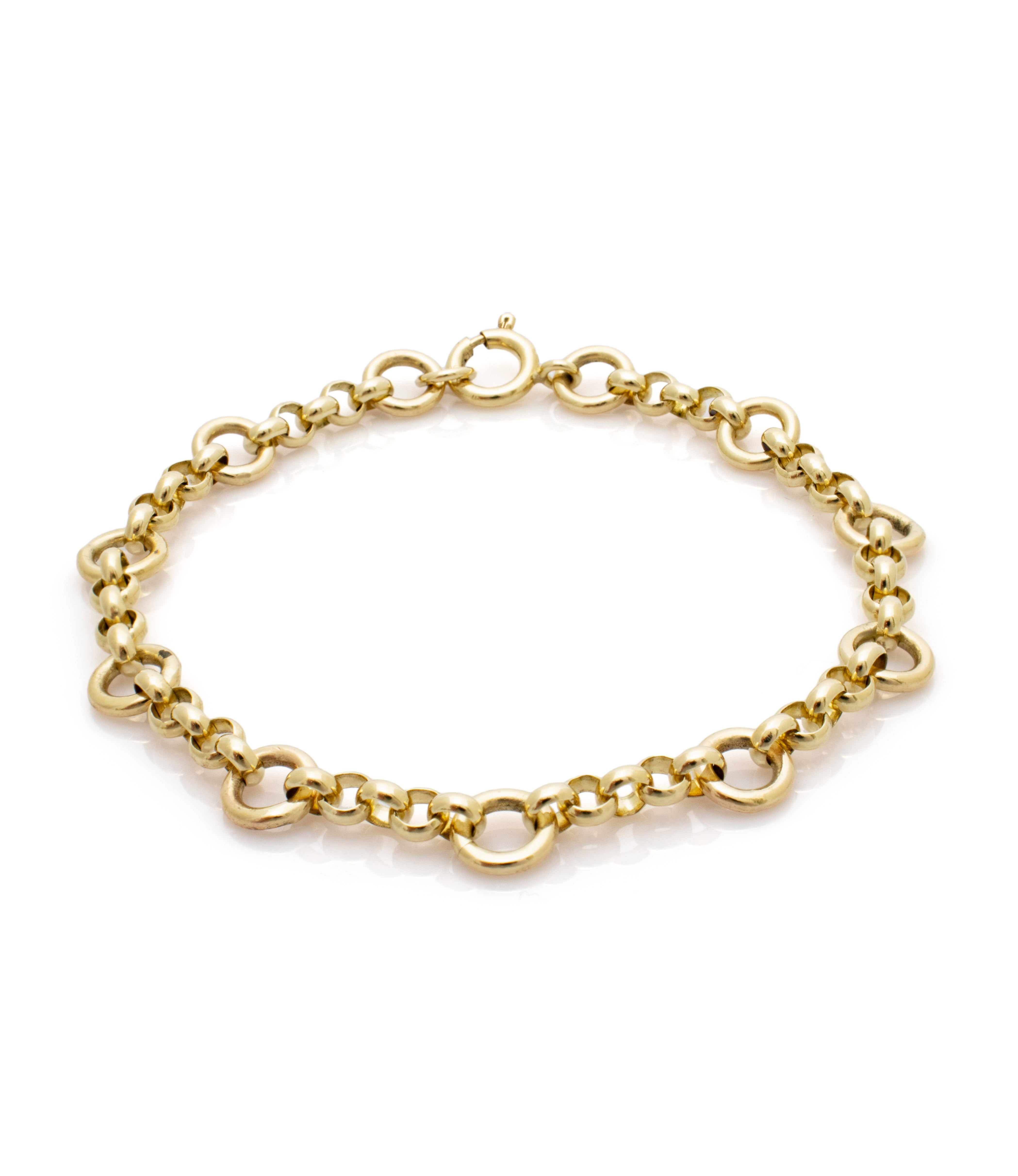 Little & Large bracelet. Gold chain bracelet. Solid gold chain bracelet. Charm bracelet.