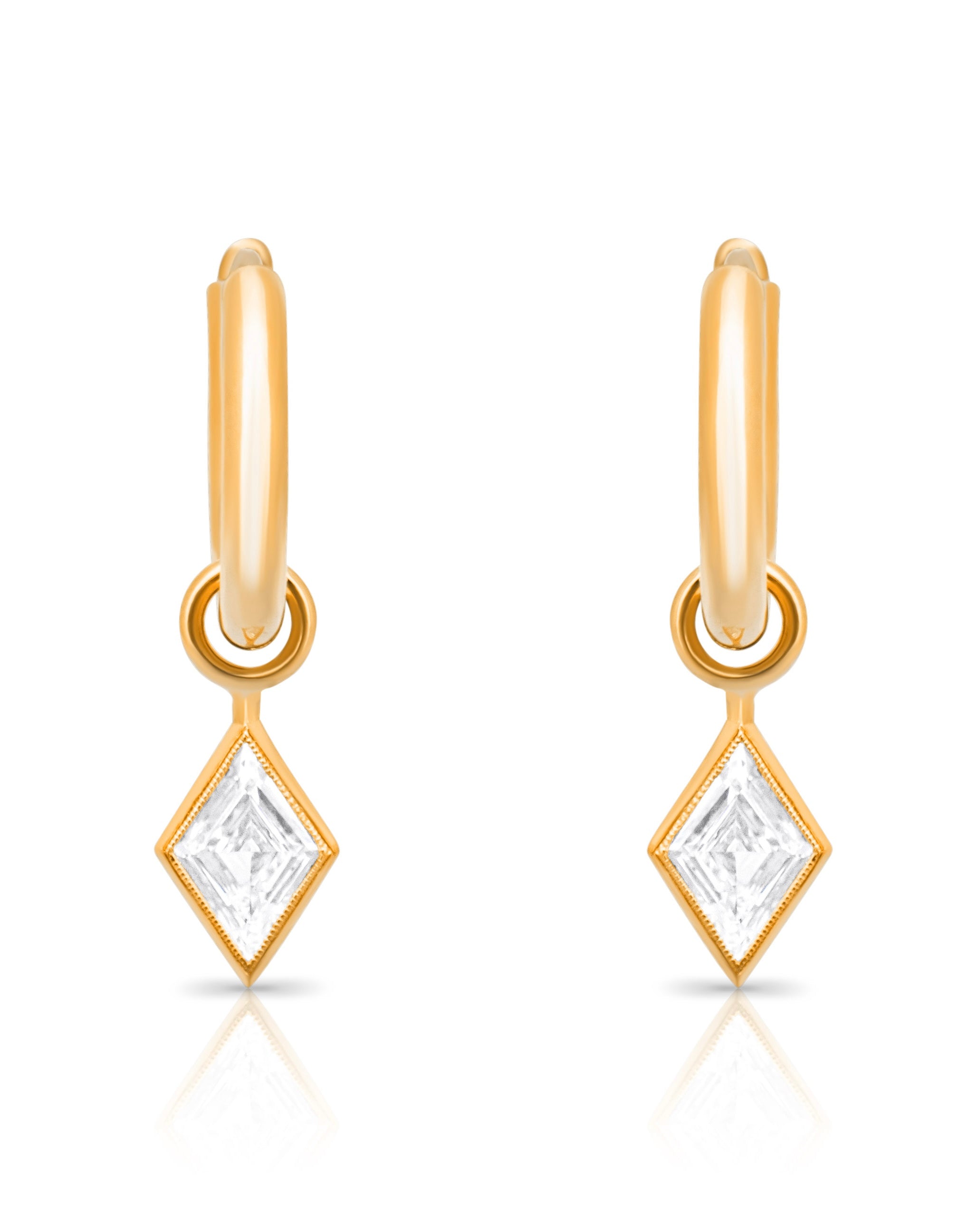 Lozenge Diamond drop earrings. Diamond drops. Diamond earrings