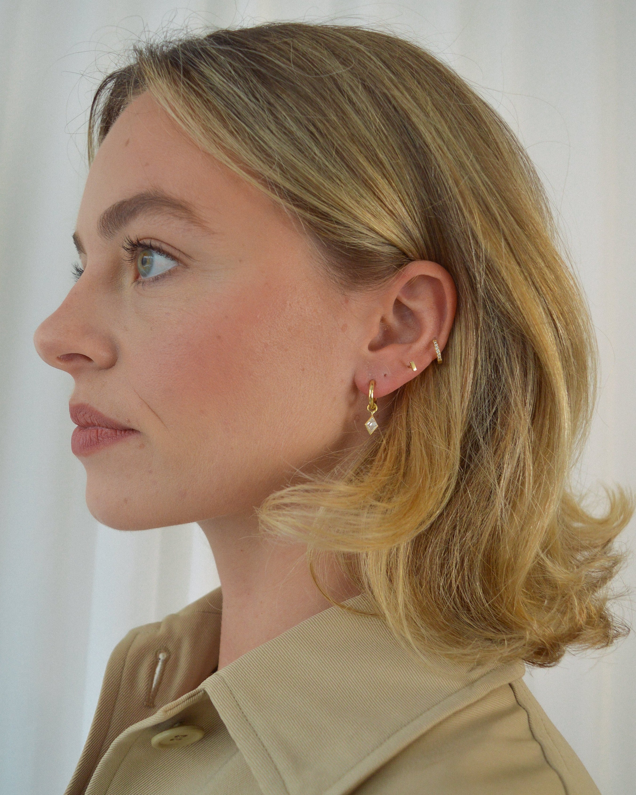 Lozenge Diamond drop earrings. Diamond drops. Diamond earrings