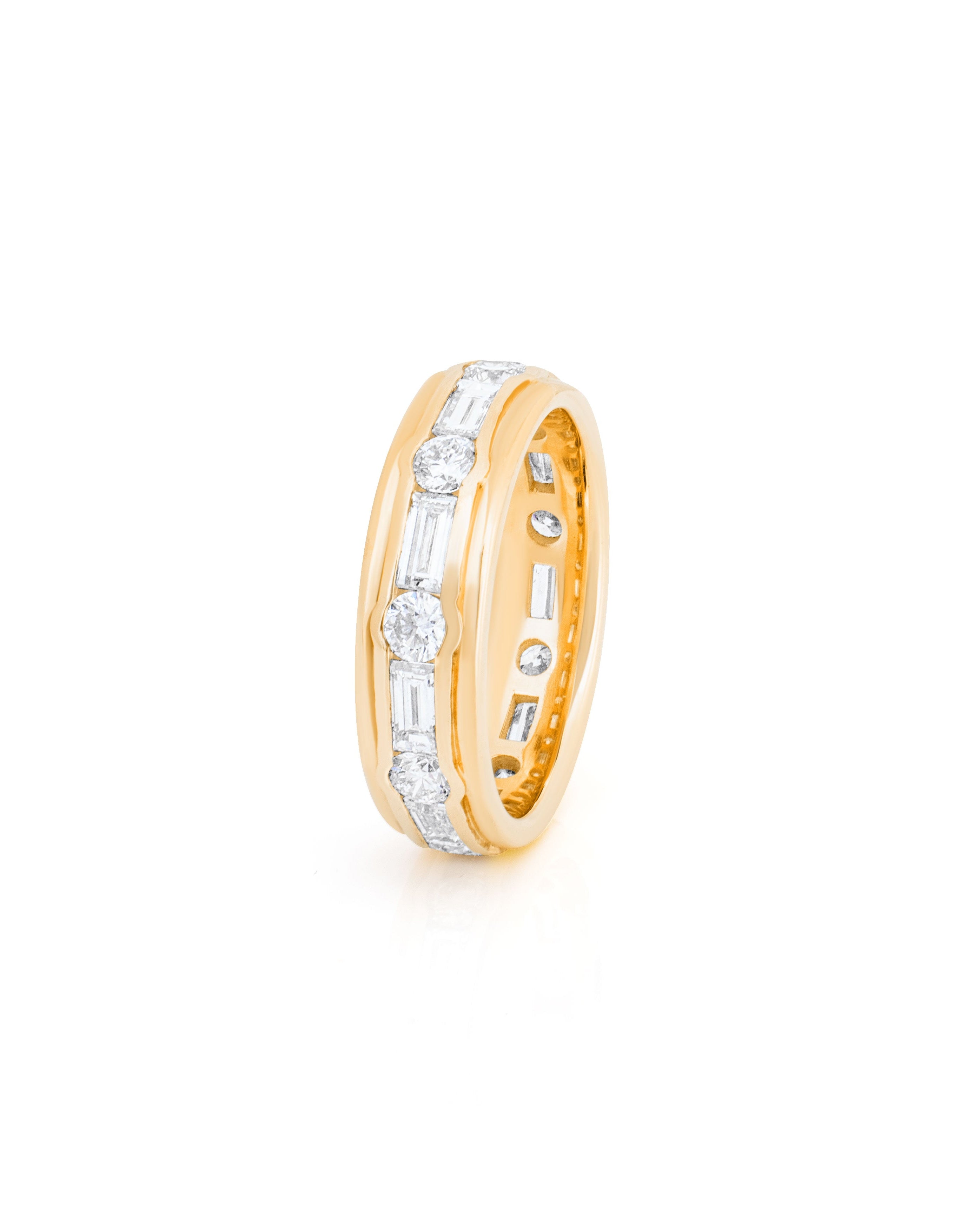 Round and baguette diamond eternity ring. Diamond eternity. Diamond band. Eternity ring.