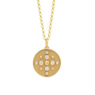 Earth Medallion. Medallion pendant. Gold medallion. Diamond medallion. Solid gold and diamond pendant. Diamond disc pendant. Gold disc pendant.
