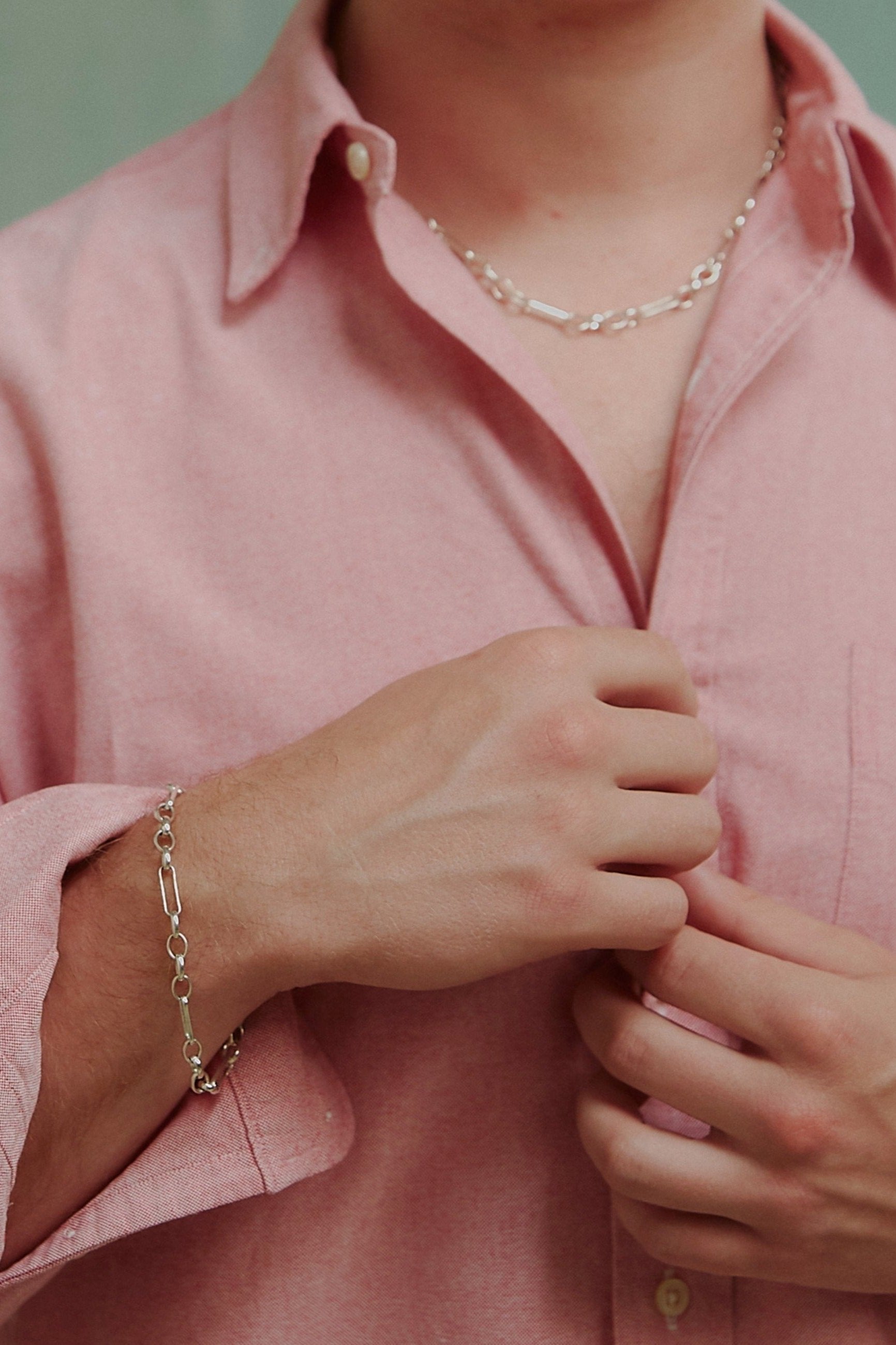 Silver figaro necklace. Silver necklace. Silver chain necklace. Belcher chain necklace. Men's accessories. Men's necklace. Unisex jewellery.