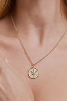 Stars Medallion. Medallion pendant. Gold medallion. Diamond medallion. Solid gold and diamond pendant. Diamond disc pendant. Gold disc pendant.