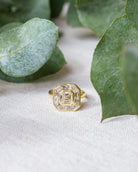 Step cut Diamond Ring. Art Deco Diamond Ring. Diamond halo ring. Diamond engagement ring. Art Deco engagement ring.