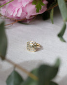 Step cut Diamond Ring. Art Deco Diamond Ring. Diamond halo ring. Diamond engagement ring. Art Deco engagement ring.