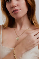 Sun Medallion. Medallion pendant. Gold medallion. Diamond medallion. Solid gold and diamond pendant. Diamond disc pendant. Gold disc pendant.