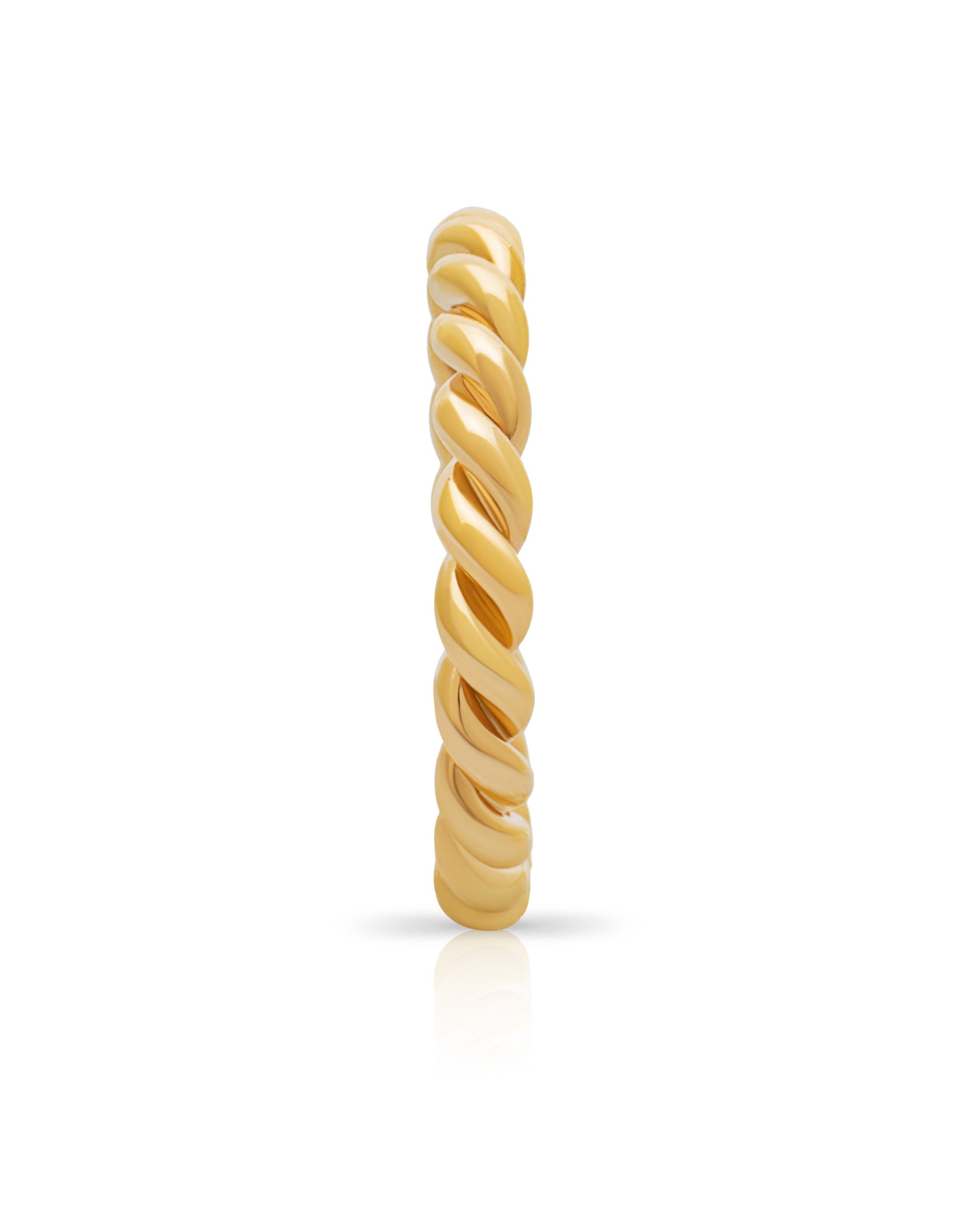 Twisted Rope Ring. Gold Ring.