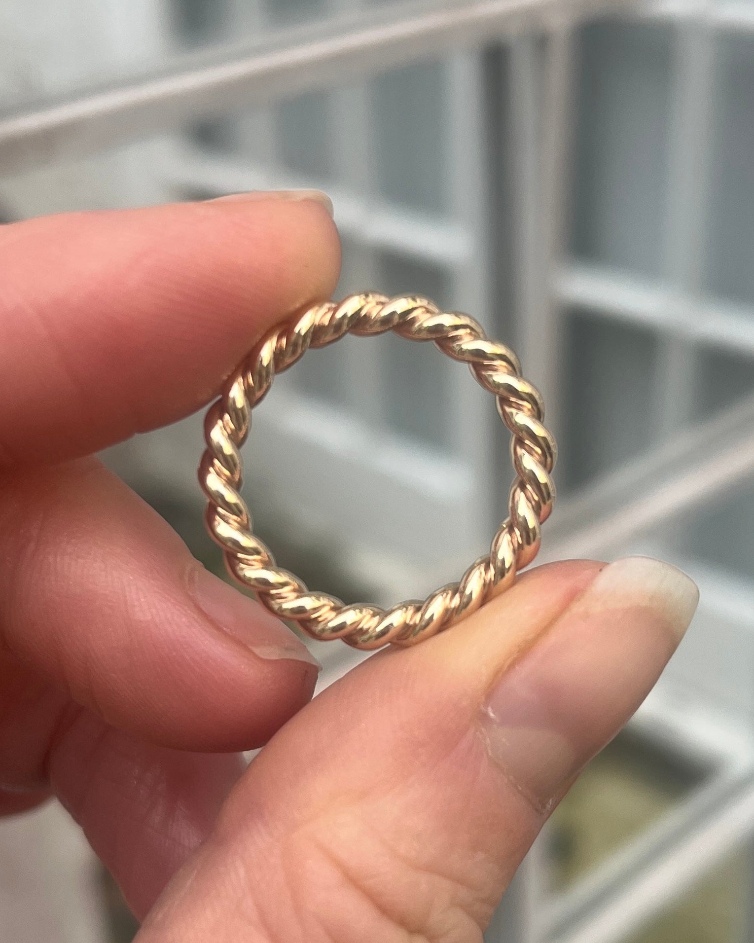Twisted Rope Ring. Gold ring.