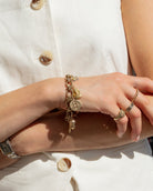 Solid gold charm bracelet. Solid gold link bracelet. Gold rope bracelet.