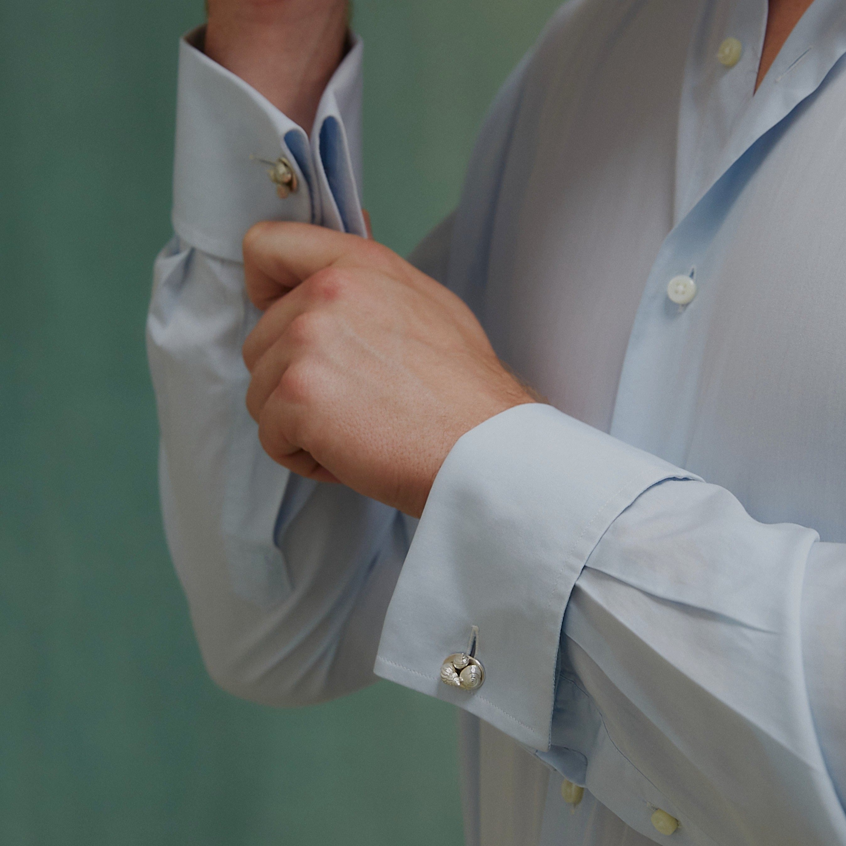 Port Isaac cufflinks. Port Isaac, Cornwall. Cornwall jewellery. Cornish shell jewellery. Silver shell jewellery. Those Happy Places. Serena Ansell Jewellery.