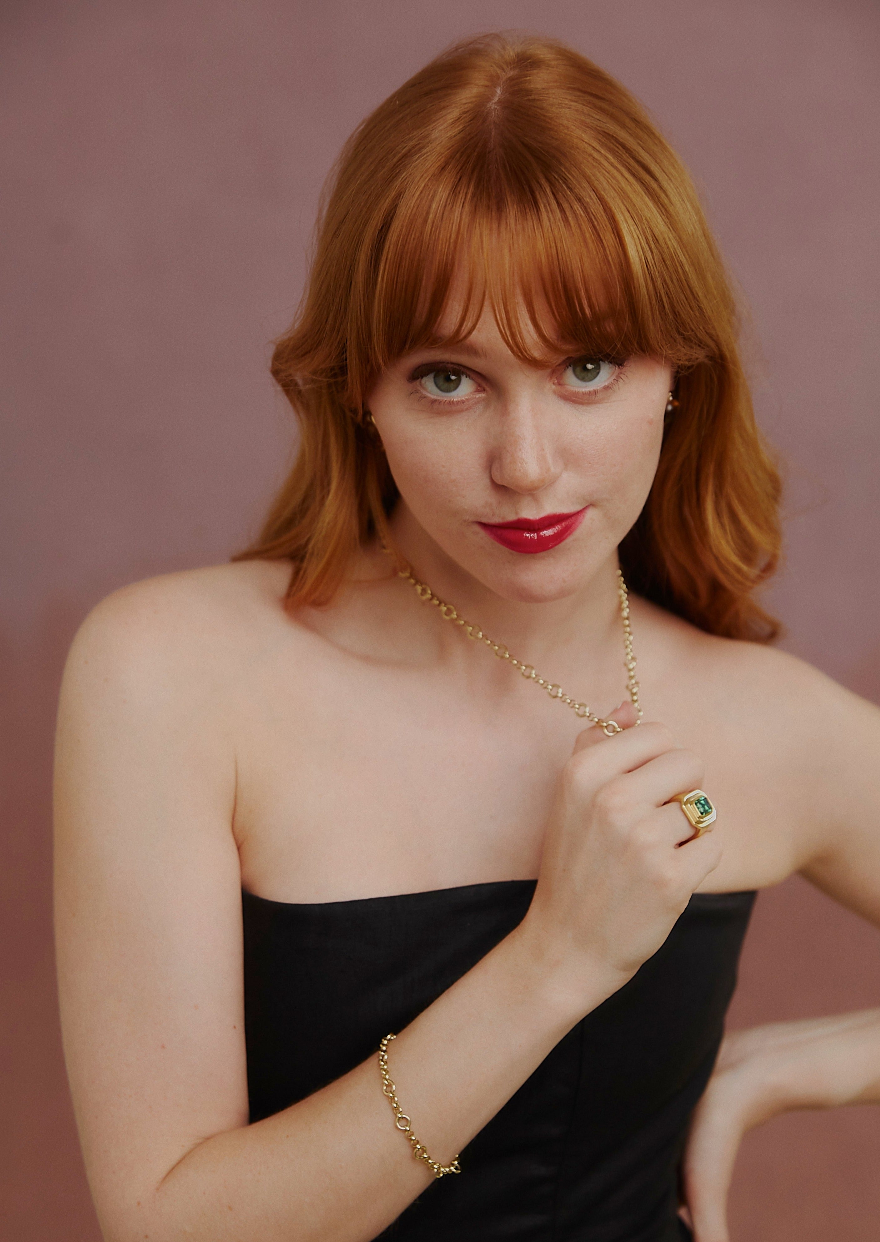 Little & Large necklace. Gold chain necklace. Solid gold chain necklace. Charm necklace.