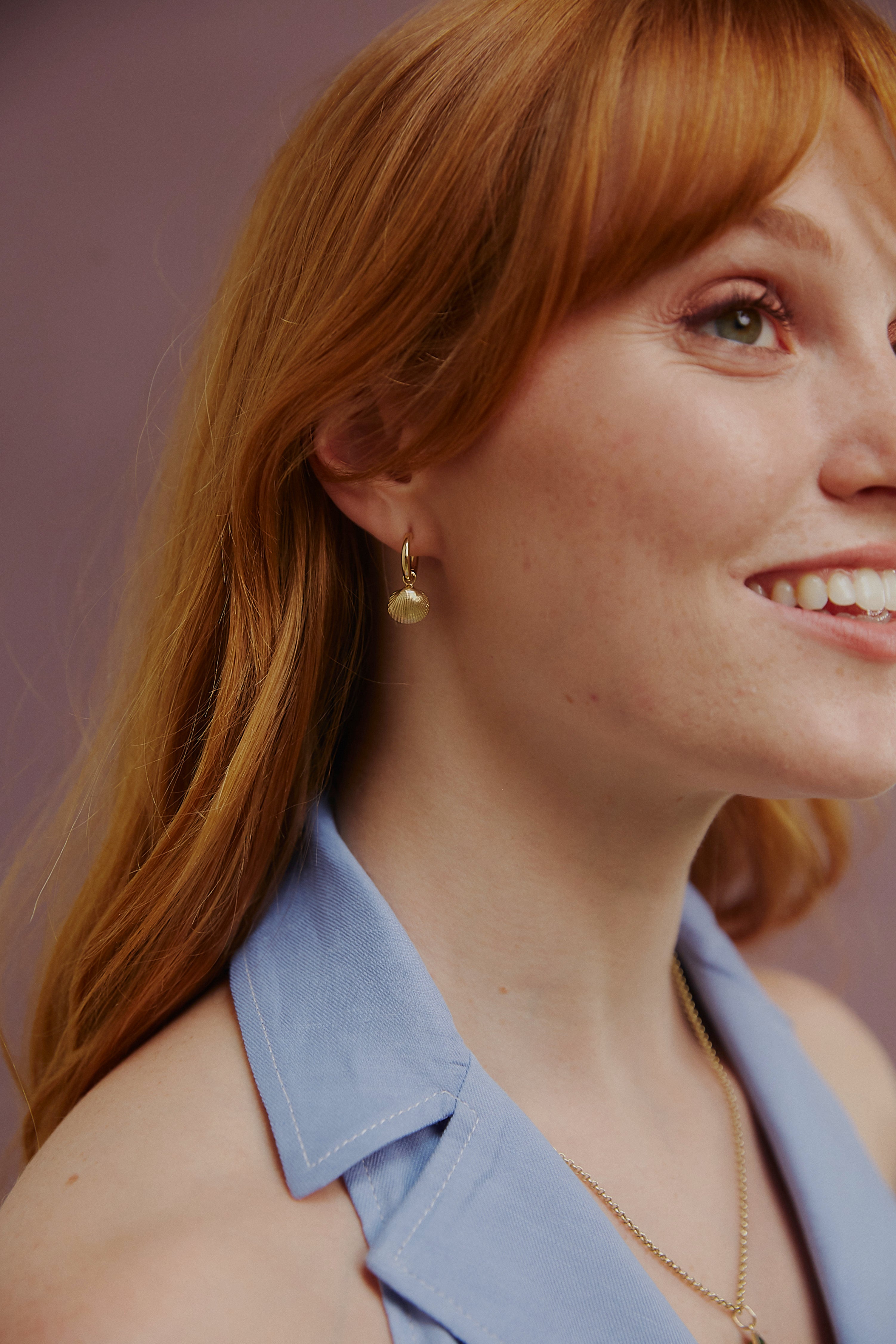 Cockle shell earrings. Old Hunstanton earrings. Old Hunstanton beach, Norfolk. Norfolk jewellery. Norfolk shell jewellery. Silver shell jewellery. Gold shell jewellery. Those Happy Places.