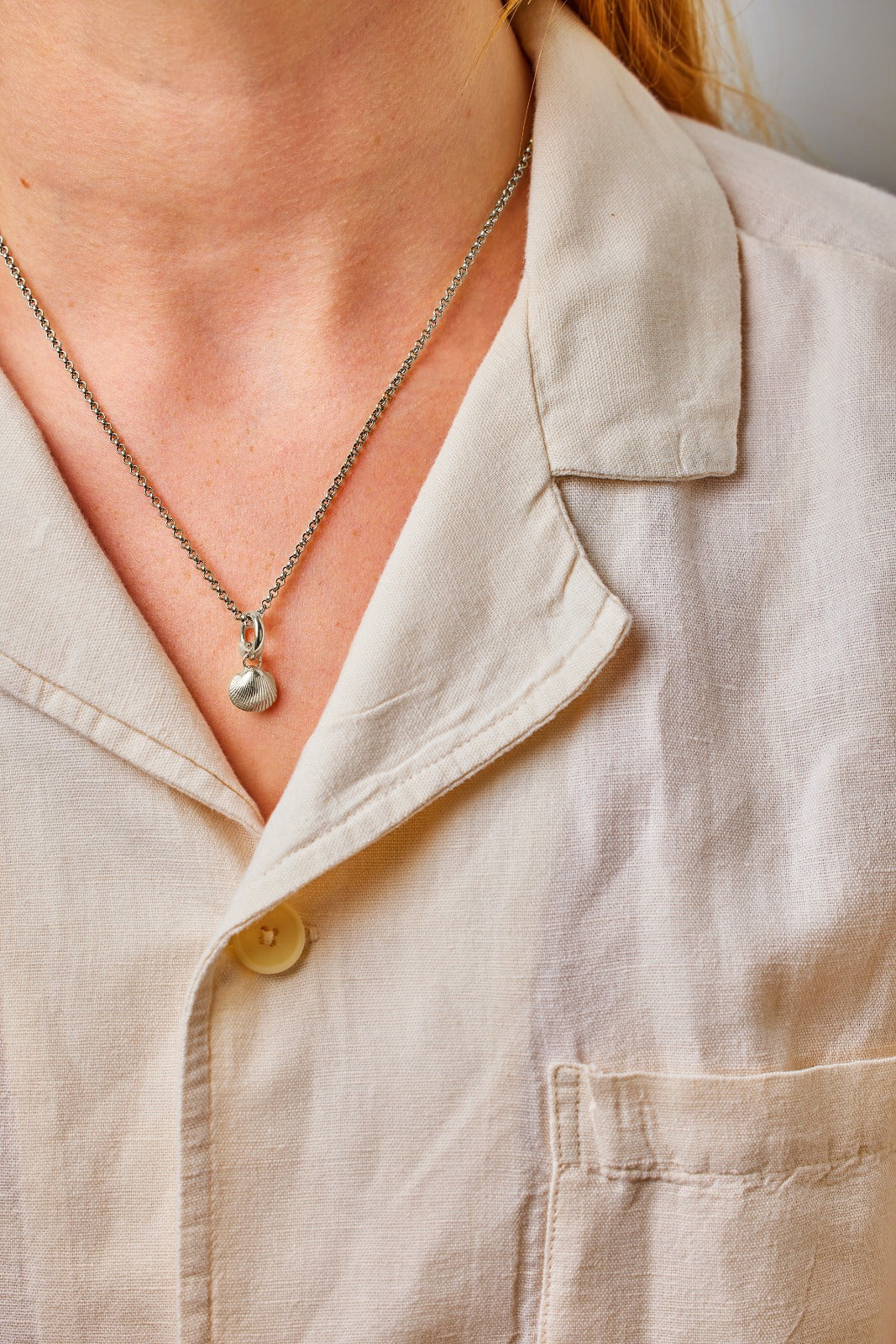 Cockle shell pendant. Old Hunstanton necklace. Old Hunstanton beach, Norfolk. Norfolk jewellery.  Norfolk shell jewellery. Silver shell jewellery. Gold shell jewellery. Those Happy Places.