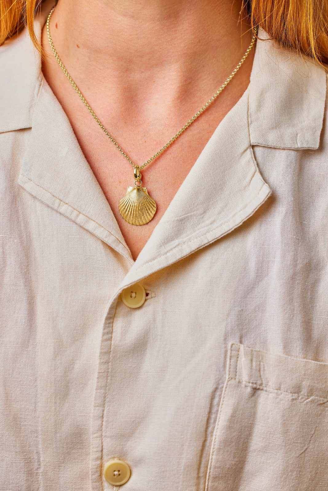 Oxwich pendant. Scallop shell pendant. Oxwich Bay necklace. Oxwich Bay, South Wales. Welsh jewellery. Gower jewellery. Wales shell jewellery. Silver shell jewellery. Gold shell jewellery. Those Happy Places. Scallop shell necklace.