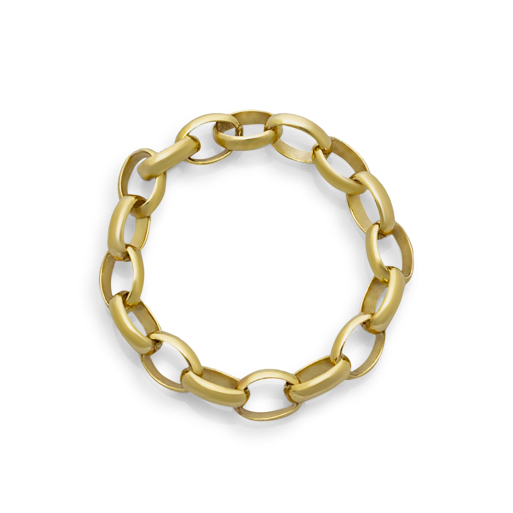 Gold chain ring. Chain ring. Belcher chain.
