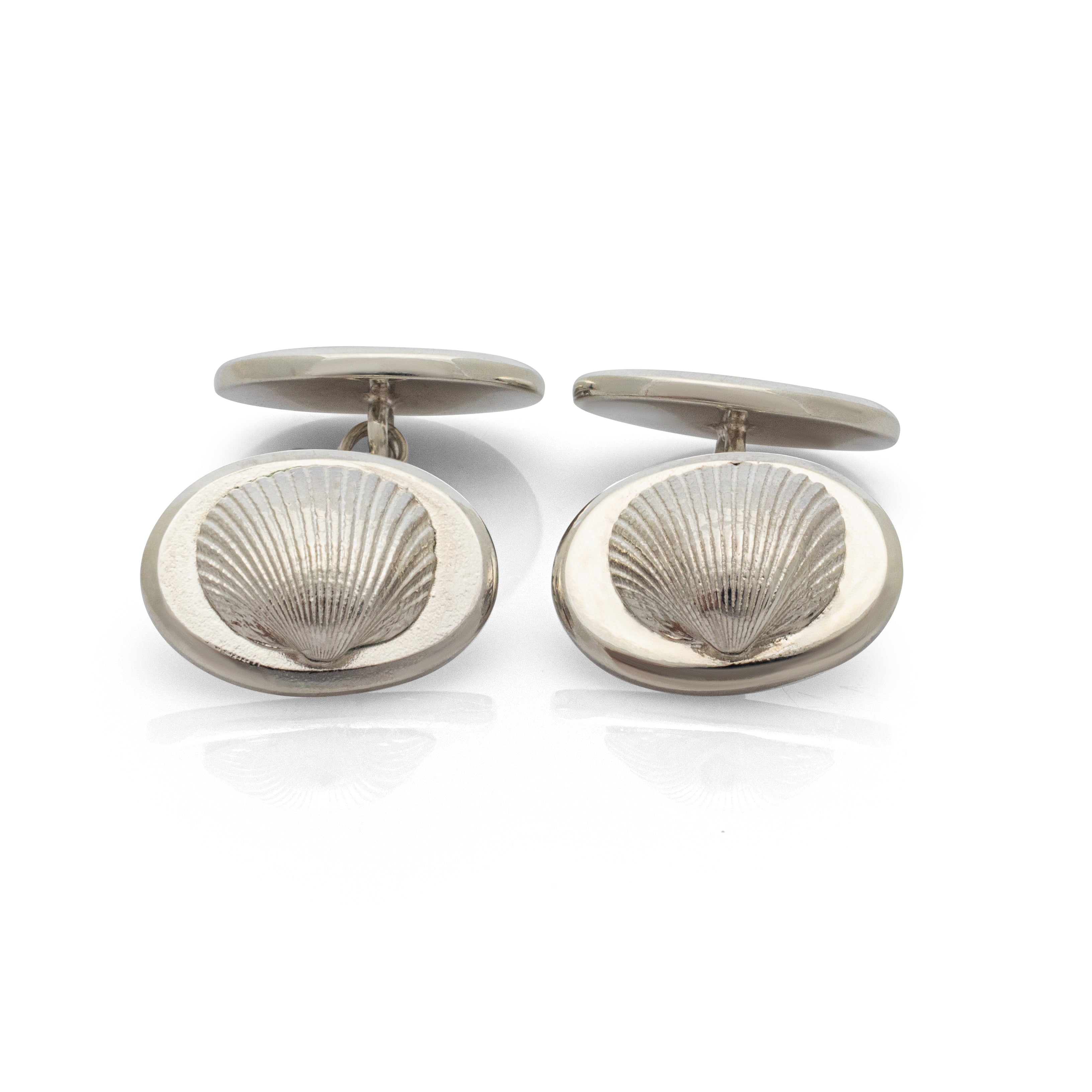 Old Hunstanton cufflinks. Old Hunstanton, Norfolk. Norfolk jewellery. Shell jewellery. Silver shell jewellery. Those Happy Places. Men's cufflinks. Men's accessories.