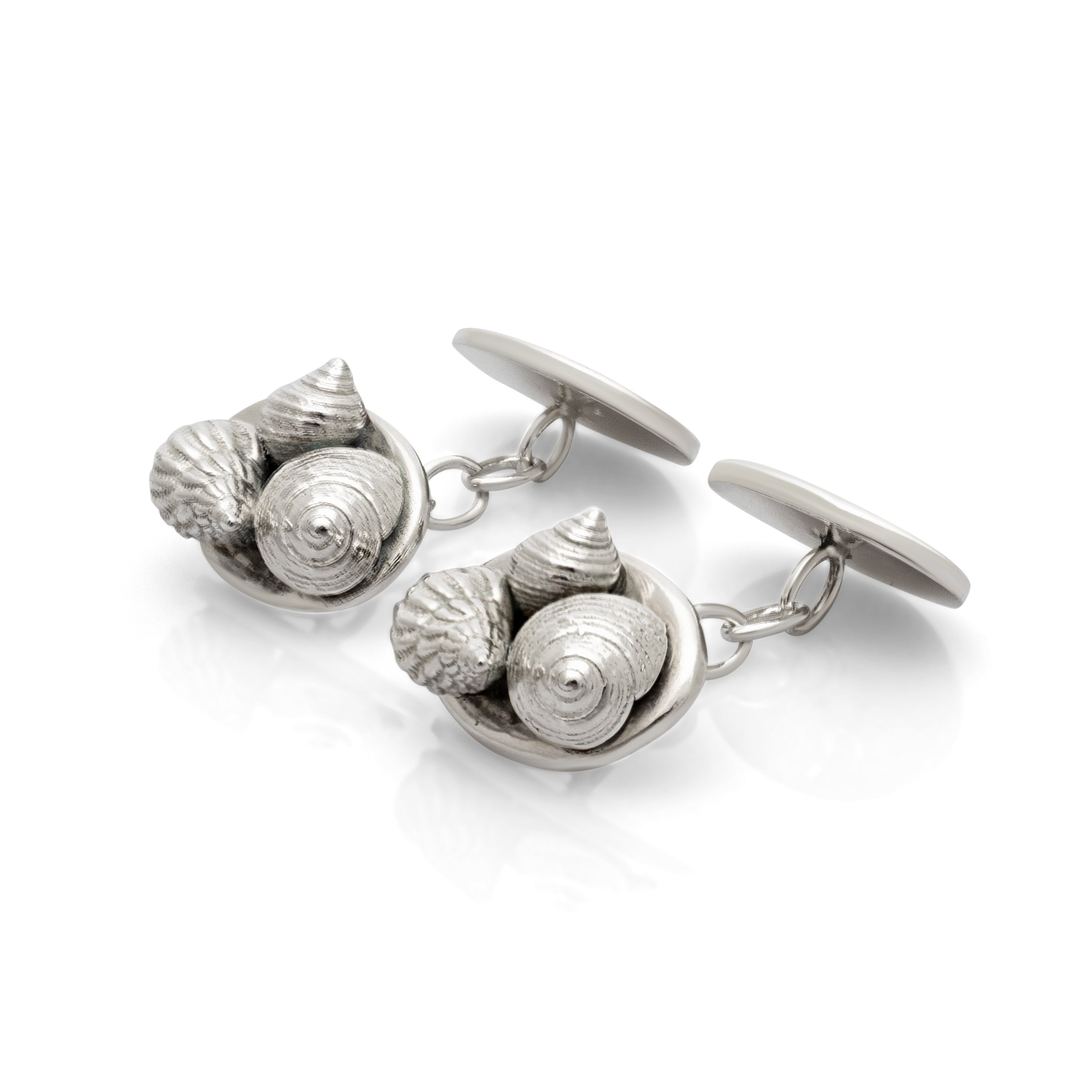 Port Isaac cufflinks. Port Isaac, Cornwall. Cornwall jewellery. Cornish shell jewellery. Silver shell jewellery. Those Happy Places. Serena Ansell Jewellery.