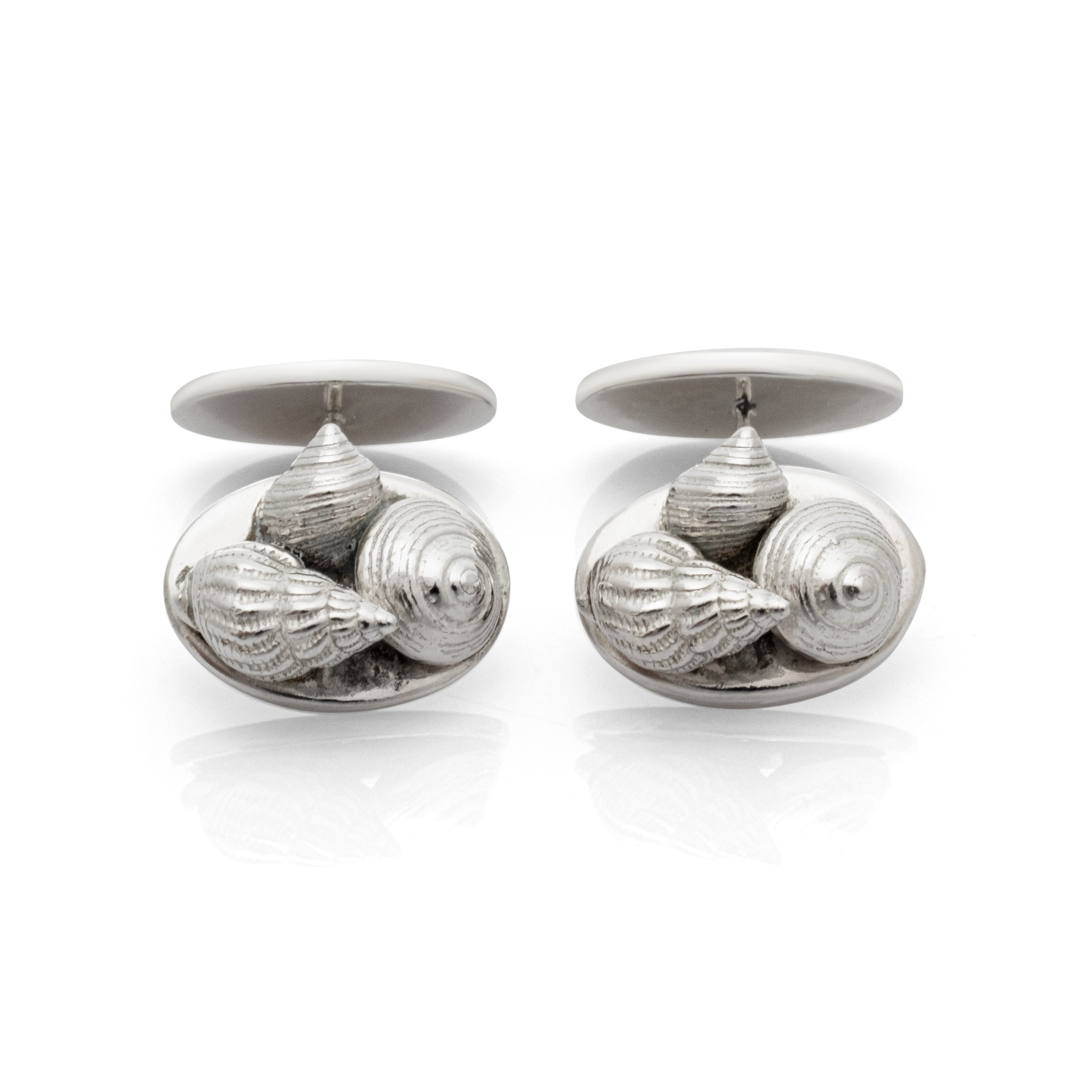 Port Isaac cufflinks. Port Isaac, Cornwall. Cornwall jewellery. Cornish shell jewellery. Silver shell jewellery. Those Happy Places. Serena Ansell Jewellery.